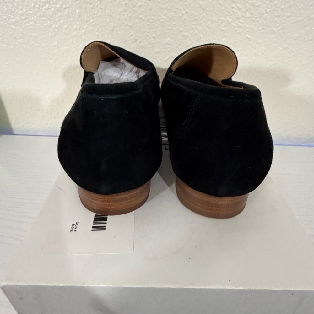Quince Women's Italian Suede Penny Loafers Luxury Comfort Shoes in black. NWT - Picture 8 of 13